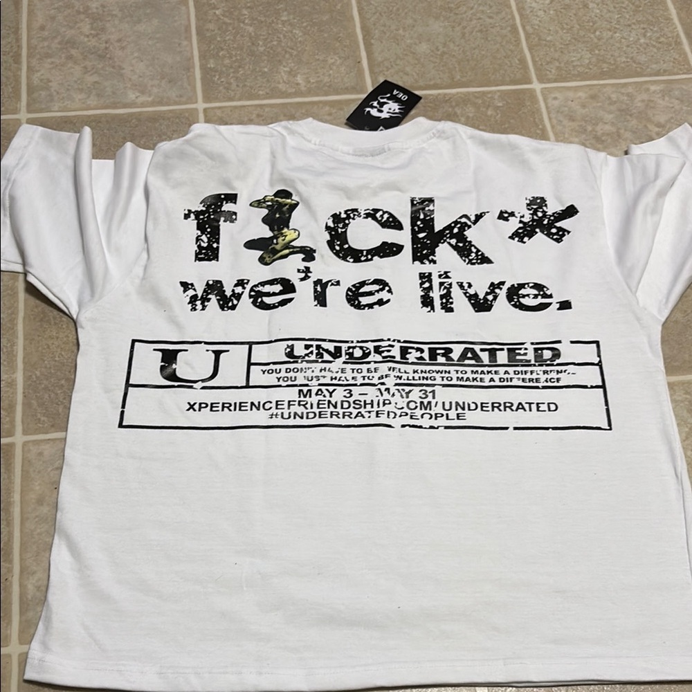 Obey White T-Shirt with Green and Black Graphic - Picture 3 of 4